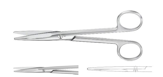 Майо-стілл ножиці тупі/тупі прямі 165 мм